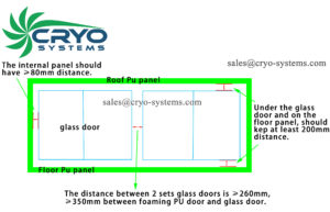 glass door for cold room size design